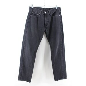 Levis 505 Jeans‎ Mens 33x32 Regular Straight Black Denim Cotton Pants Zip Fly